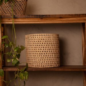 Par de Cestos Organizadores em Palha Natural Para Plantas, Roupas, Mantas e Brinquedos