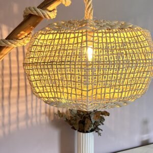 Luminária Aramada em Palha Natural 45x30
